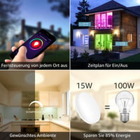 Lepro 15W Alexa Okos Mennyezeti Lámpa, 1250lm, 22cm, WiFi LED, Szabályozható RGB+Hideg-Meleg Fehér, IP54 Fürdőszobai Világítás, Applikációva 6