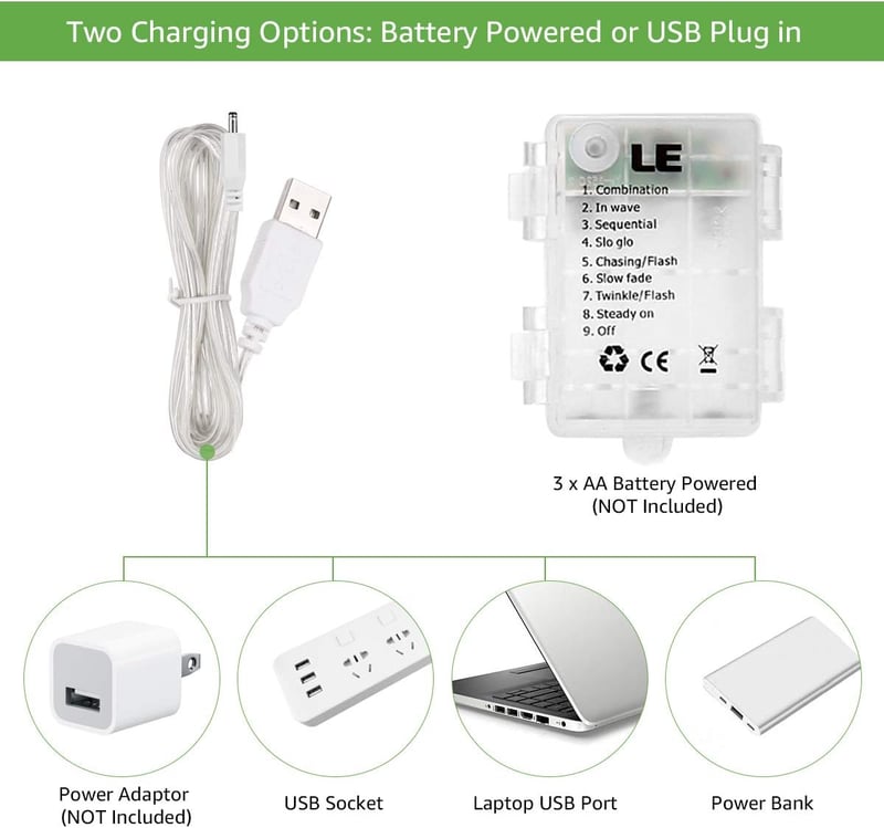Lepro 3x3m LED függöny 300 meleg fehér lámpa 8 móddal USB távirányítóval