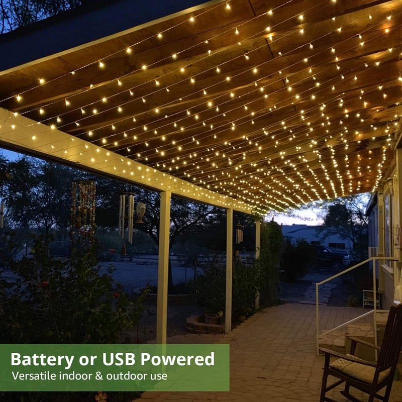 Lepro 3x3m LED függöny 300 meleg fehér lámpa 8 móddal USB távirányítóval