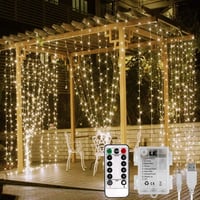 Lepro 3x3m LED függöny 300 meleg fehér lámpa 8 móddal USB távirányítóval 1