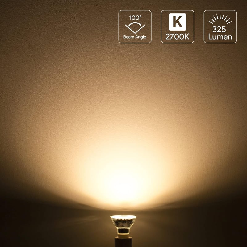 Lepro 4W MR16 GU10 LED izzó, 50W halogén helyettesítő, 3000K meleg fehér, 10db