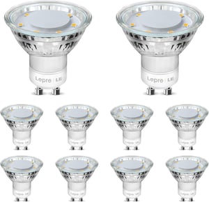 Lepro 4W MR16 GU10 LED žarulja, zamjena za halogenu žarulju od 50W, 3000K toplo bijela, 10 komada