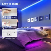Lepro 5m RGB LED szalag szett, 5050 SMD színváltós LED csík, 12V, öntapadós, hajlékony világítás távirányítóval és tápegységgel 6