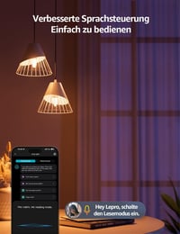 Lepro AI Smart LED izzó E14 4,9W RGB színváltós, hangvezérlés Alexa Google, WiFi Bluetooth, meleg hideg fehér fény 3
