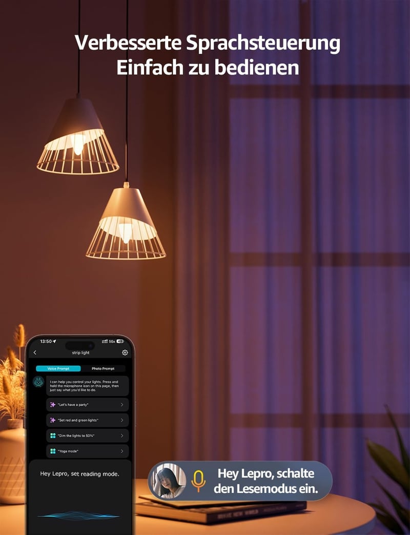 Lepro AI Smart LED izzó E14 4,9W RGB színváltós, hangvezérlés Alexa Google, WiFi Bluetooth, meleg hideg fehér fény