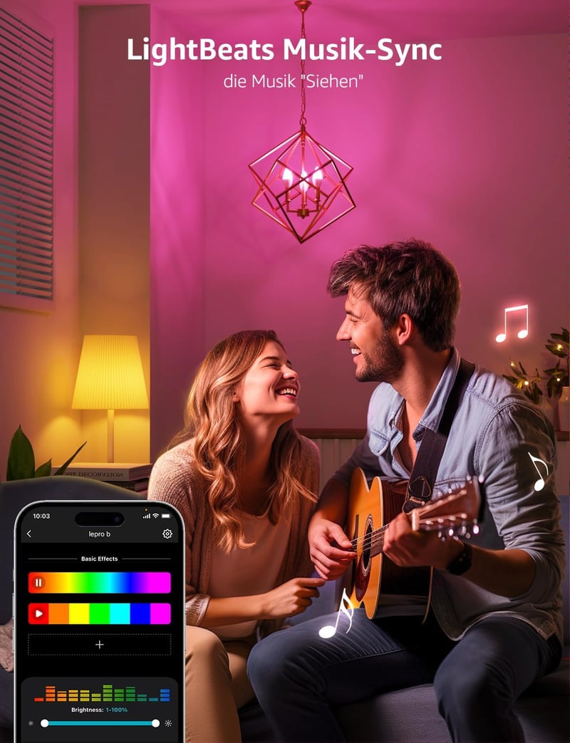 Lepro AI Smart LED izzó E14 4,9W RGB színváltós, hangvezérlés Alexa Google, WiFi Bluetooth, meleg hideg fehér fény