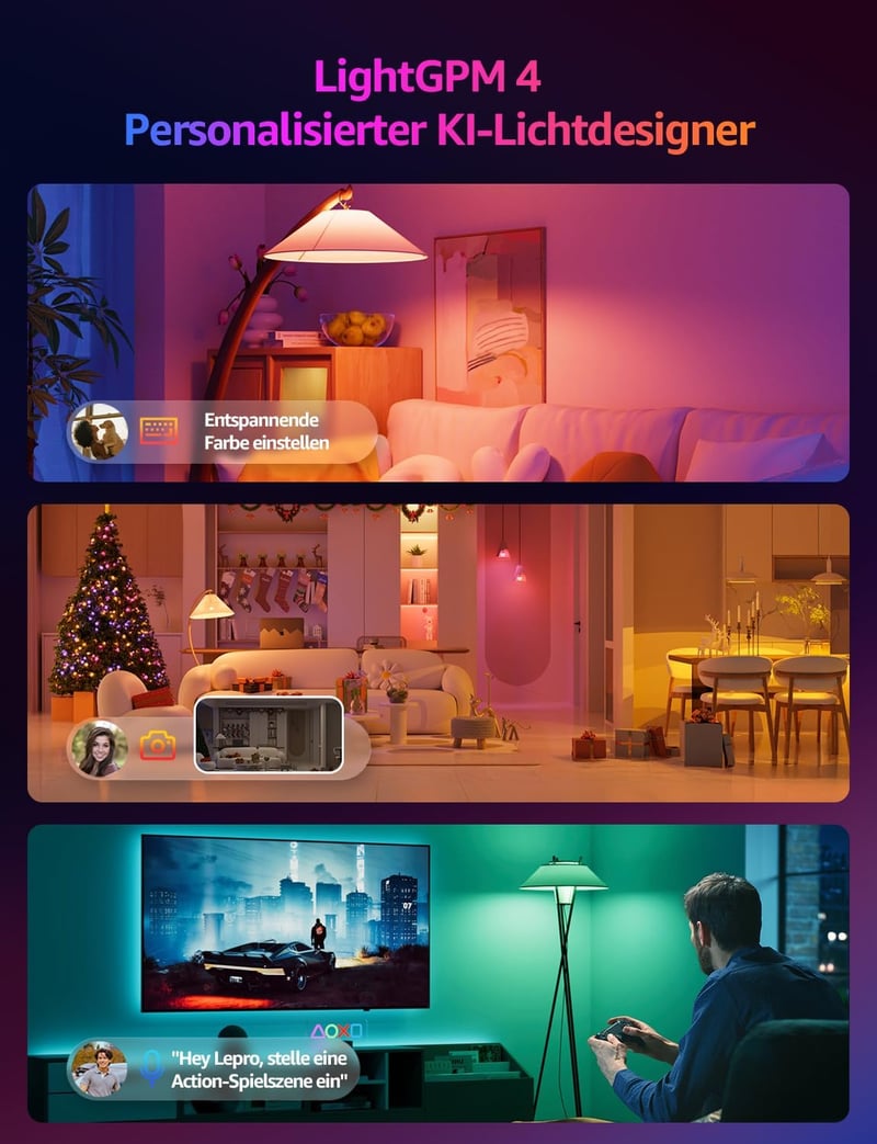 Lepro BP1 E14 LED izzó RGB+CCT 4,9W dimmelhető WiFi Bluetooth Alexa Google 2db