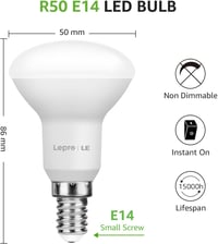 Lepro E14 LED izzó 5W 470 lumen meleg fehér 2700K 5 darab takarékos 5