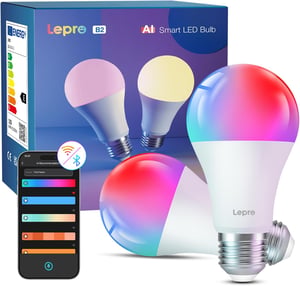 Lepro B2 AI pametna LED žarulja E27 10W, WiFi, kompatibilna s Alexa/Google - 2 kom.