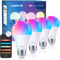 Lepro E27 LED okos izzó 8.5W, dimmezhető, WiFi és Bluetooth, Alexa és Google kompatibilis, 4 darabos csomag 1