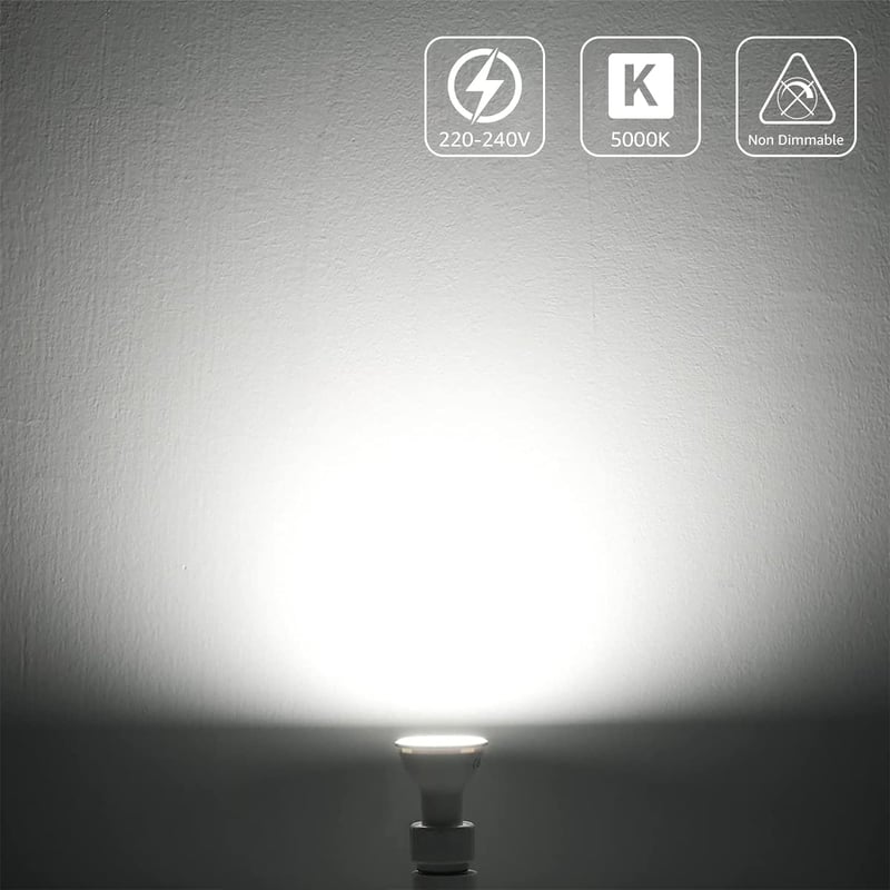 Lepro GU10 LED izzó 5W, 400lm, hideg fehér 5000K, 60W halogén helyettesítő, 120° sugárzási szög, 5 darabos csomag