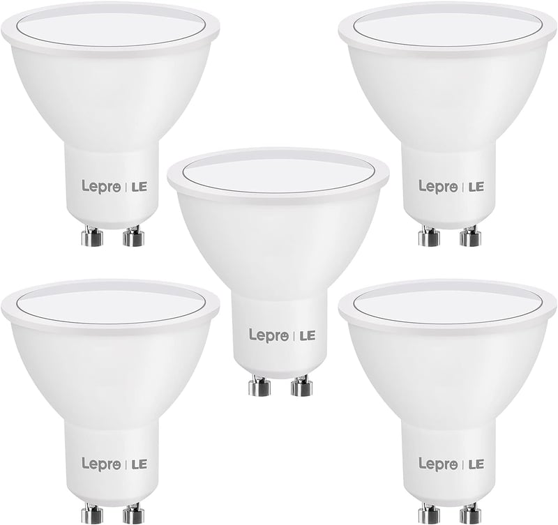 Lepro GU10 LED izzó 5W, 400lm, hideg fehér 5000K, 60W halogén helyettesítő, 120° sugárzási szög, 5 darabos csomag