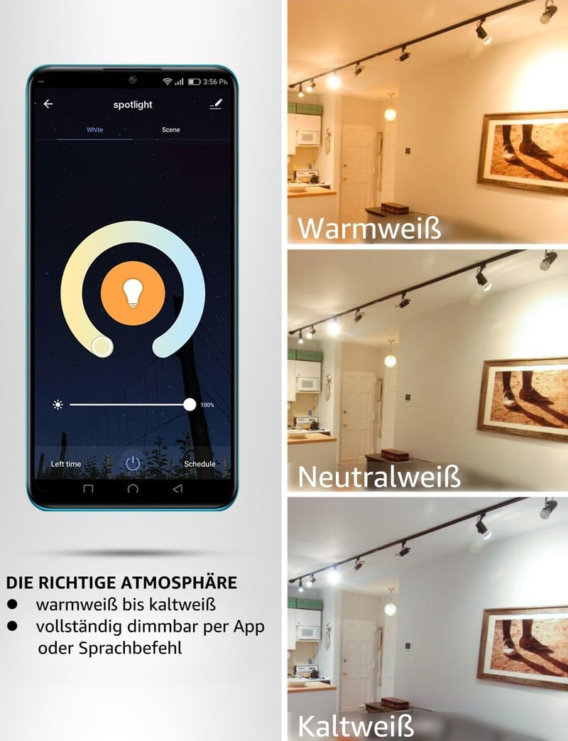Lepro GU10 okos LED izzó szett, Alexa kompatibilis, dimmelhető meleg és hideg fehér