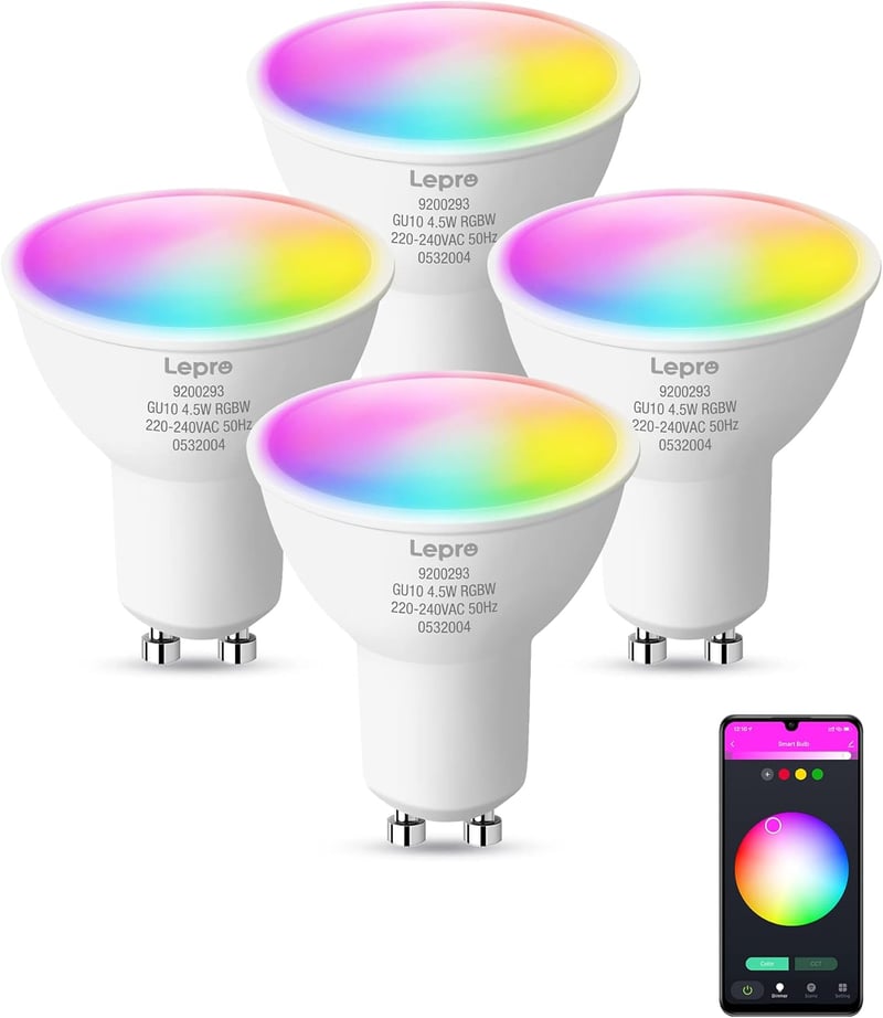 Lepro GU10 Smart LED izzó RGBW WiFi Alexa Google Home 4db