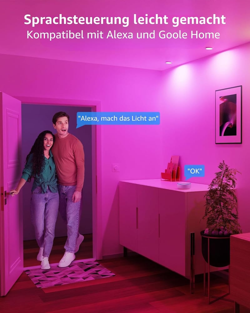 Lepro GU10 Smart LED izzó RGBW WiFi Alexa Google Home 4db