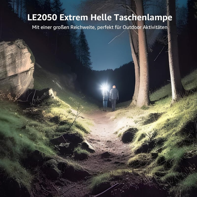 Lepro LE2050 LED Zseblámpa 300 Lumen - Zoomolható, 5 Üzemmódú, Vízálló Elemlámpa Csipesszel - Kempingezéshez, Túrázáshoz, Vészhelyzetekre