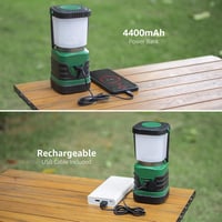 Lepro LED Camping Lámpa Töltöthető, 4 Fokozat Fényerő, Zseblámpa Karabinerrel, 2 db 5