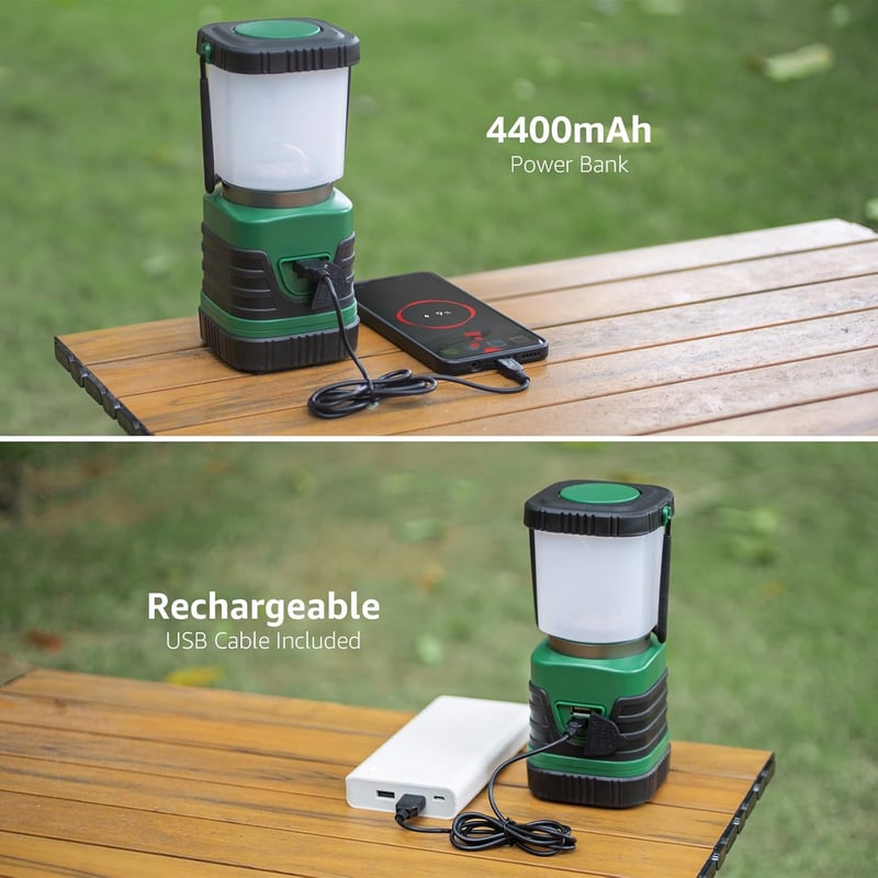 Lepro LED Camping Lámpa Töltöthető, 4 Fokozat Fényerő, Zseblámpa Karabinerrel, 2 db