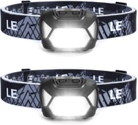 Lepro LED fejlámpa szett, 1300 lux XPG, 6 világítási móddal, IPX4 vízálló, 120m hatótáv, állítható pánttal, túrázáshoz, kempingezéshez, 2 db 1