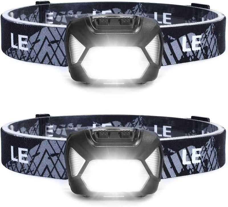 Lepro LED fejlámpa szett, 1300 lux XPG, 6 világítási móddal, IPX4 vízálló, 120m hatótáv, állítható pánttal, túrázáshoz, kempingezéshez, 2 db