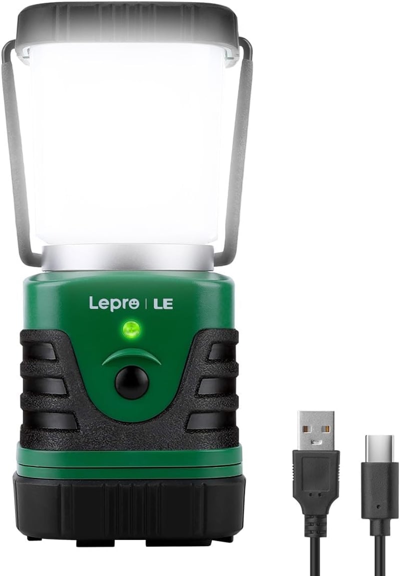Lepro LED Kemping Lámpa 4400mAh Akkumulátorral, Hordozható Fényszóró Kampóval