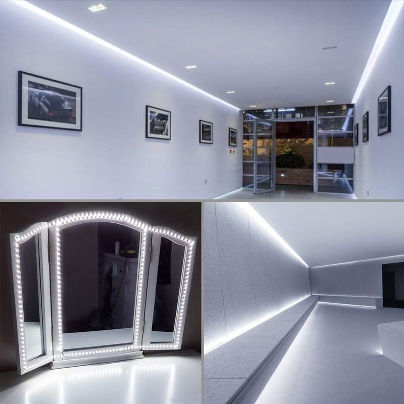 Lepro LED Szalag 10m, 600 LED 2835 SMD, Hidegfehér Beltéri Világítás, Öntapadós Dimmelhető Fényszalag TV Háttérvilágításhoz, Konyhába, 2x5m 