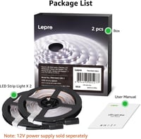 Lepro LED Szalag 10m, 600 LED 2835 SMD, Hidegfehér Beltéri Világítás, Öntapadós Dimmelhető Fényszalag TV Háttérvilágításhoz, Konyhába, 2x5m  3