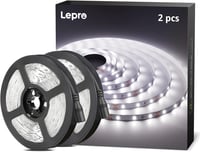 Lepro LED Szalag 10m, 600 LED 2835 SMD, Hidegfehér Beltéri Világítás, Öntapadós Dimmelhető Fényszalag TV Háttérvilágításhoz, Konyhába, 2x5m  1