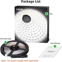 Lepro LED szalag 5m hideg fehér 12V 300 LED 2835 chip 6000K 2300 lumen öntapadós beltéri világítás konyha otthon 5