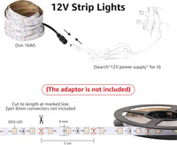 Lepro LED szalag 5m hideg fehér 12V 300 LED 2835 chip 6000K 2300 lumen öntapadós beltéri világítás konyha otthon 4