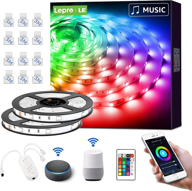 Lepro LED szalag Alexa-val, 10m RGB okos világítás WiFi-vel, zeneérzékeny