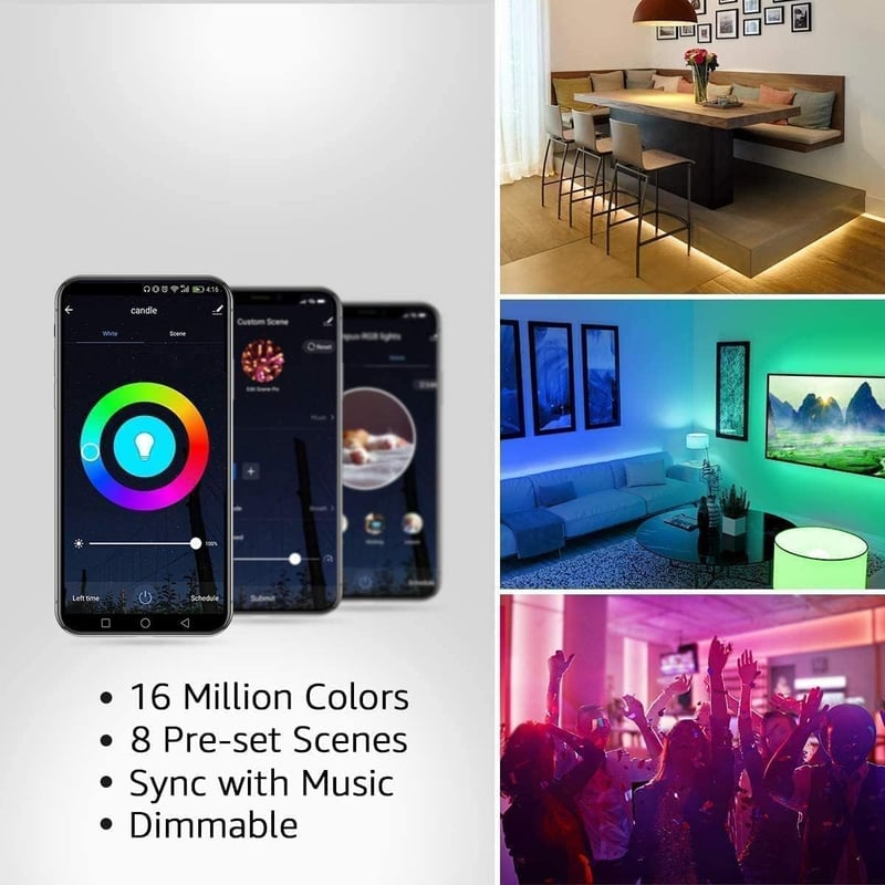 Lepro LED szalag Alexa-val, 10m RGB okos világítás WiFi-vel, zeneérzékeny