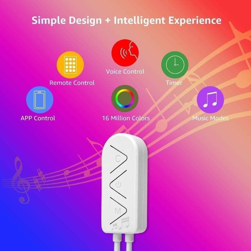 Lepro LED szalag Alexa-val, 10m RGB okos világítás WiFi-vel, zeneérzékeny