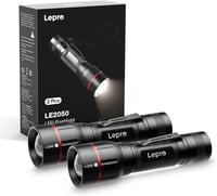 Lepro LED Zseblámpa Klippel, Zoomolható Fényszóró 5 Fénymóddal, Vízálló Outdoor Lámpa Kempingezéshez, 2 Darabos Csomag 1