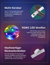 Lepro MagicColor RGBIC 5m okos LED szalag Alexa és Google kompatibilis 9