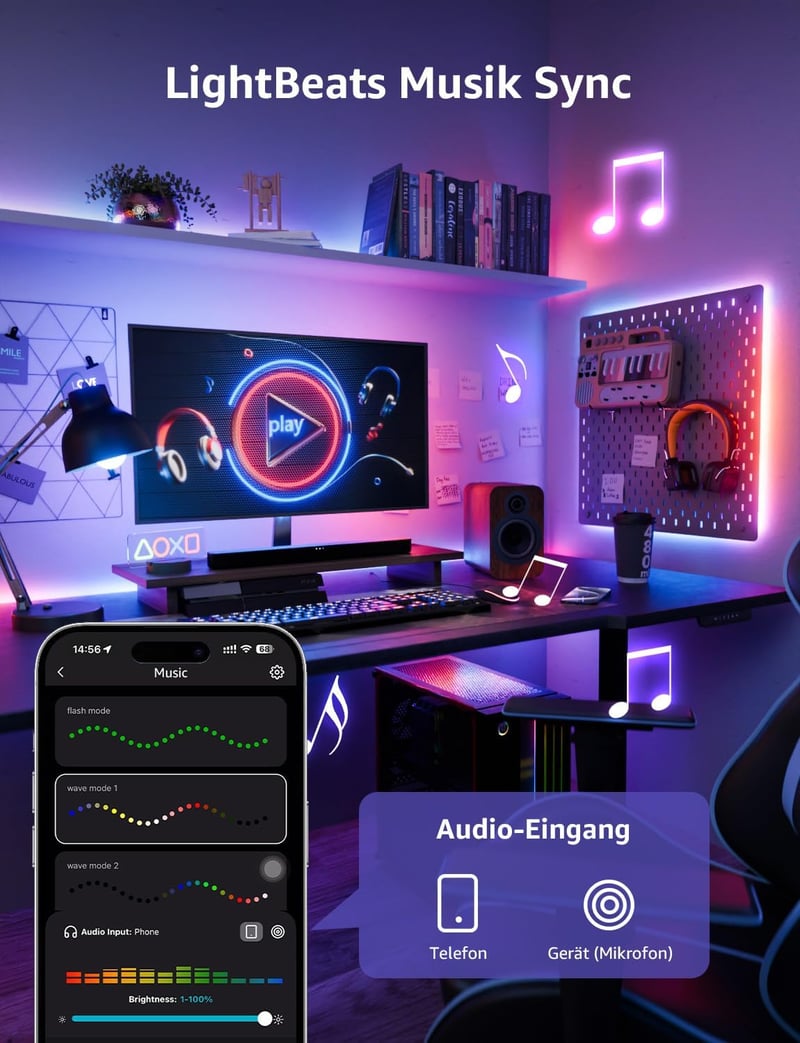 Lepro MagicColor RGBIC 5m okos LED szalag Alexa és Google kompatibilis