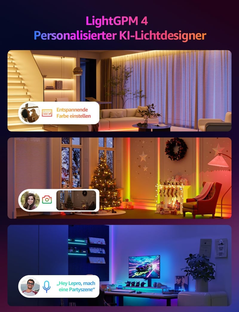 Lepro MagicColor RGBIC 5m okos LED szalag Alexa és Google kompatibilis