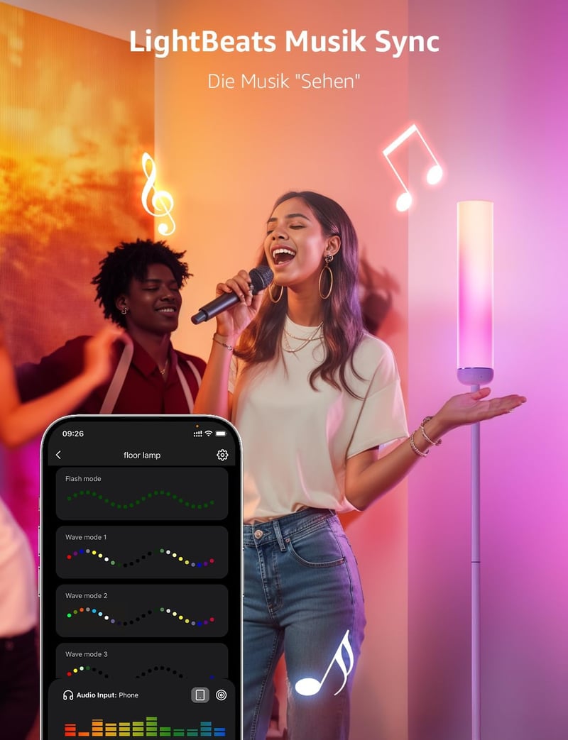 Lepro O1 okos állólámpa 2300 lm, 22 W fényerőszabályzós RGBCCT, WiFi Bluetooth, Alexa Google, zene szinkron, hangvezérlés