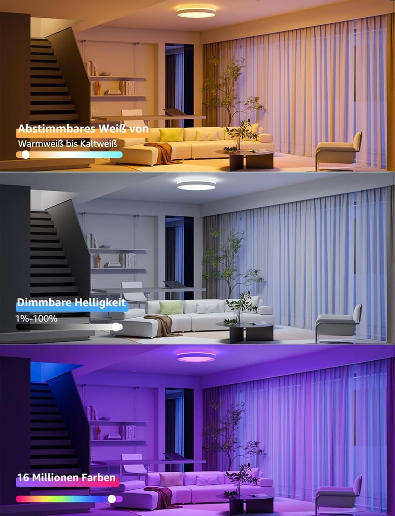 Lepro T1 Okos Mennyezeti Lámpa RGBCCT Dimmelhető WiFi Bluetooth Alexa Google