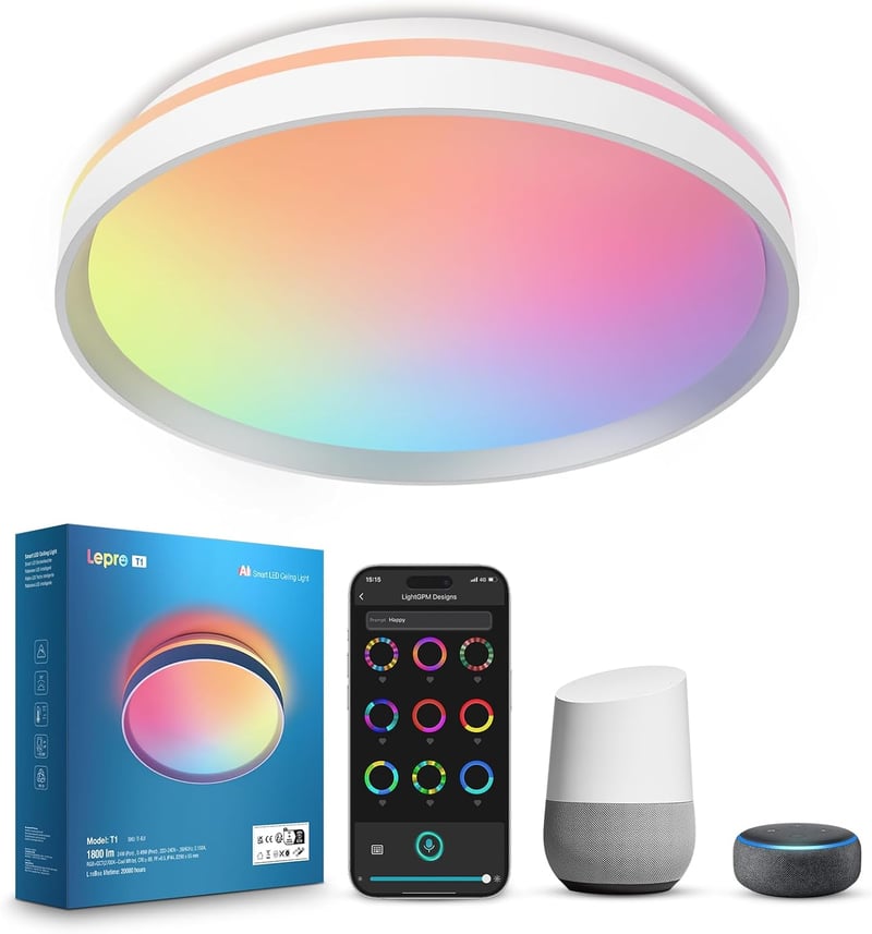 Lepro T1 Okos Mennyezeti Lámpa RGBCCT Dimmelhető WiFi Bluetooth Alexa Google