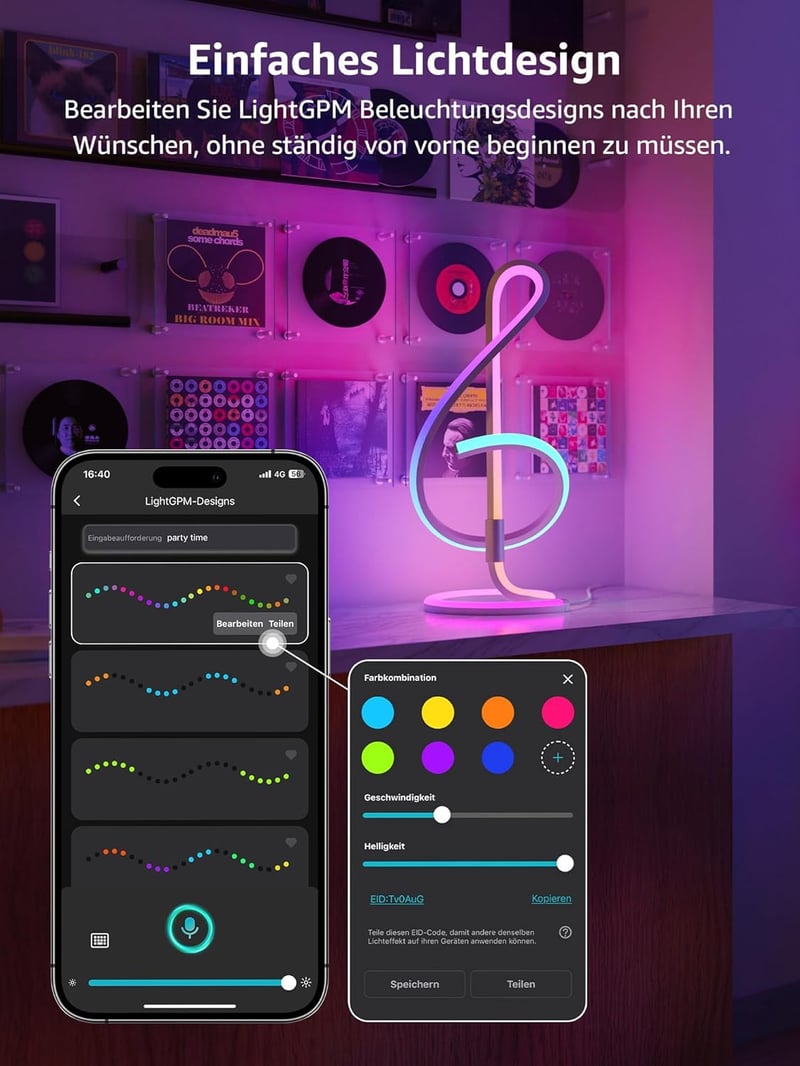 Lepro TB2 Okos Asztali Lámpa RGB LED, Zeneszinkron, Hangvezérlés Alexa/Google