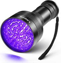 Lepro UV Fekete Fény Zseblámpa 51 LED-del - 395 nm Ultraibolya Lámpa Kisállat Vizelet Detektor Szőnyegen Lévő Foltokhoz - Alumínium Ház, 3W, 1