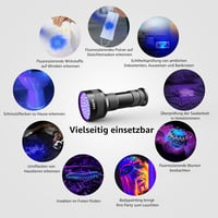 Lepro UV Fekete Fény Zseblámpa 51 LED-del - 395 nm Ultraibolya Lámpa Kisállat Vizelet Detektor Szőnyegen Lévő Foltokhoz - Alumínium Ház, 3W, 5