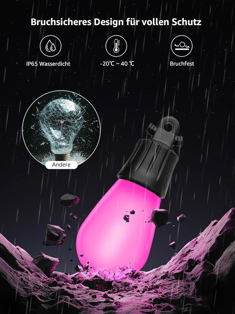 Lepro ZB1 WiFi LED Fényfüzér 15m RGB Meleg Fehér Okos Izzók Alexa Google