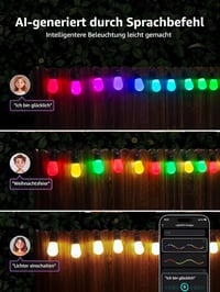 Lepro ZB1 WiFi LED Fényfüzér 15m RGB Meleg Fehér Okos Izzók Alexa Google 6