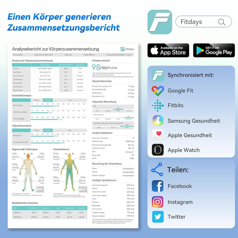 Lepulse P1 testösszetétel mérleg kézi szenzorokkal, 24 felhasználó, testzsír és izomtömeg mérés