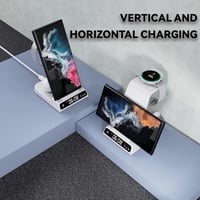 leQuiven 3 az 1-ben vezeték nélküli töltőállomás Samsung S25/S24/S23 és Galaxy Watch 8/Buds3 készülékekhez 6