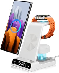 leQuiven 3 az 1-ben vezeték nélküli töltőállomás Samsung S25/S24/S23 és Galaxy Watch 8/Buds3 készülékekhez 1