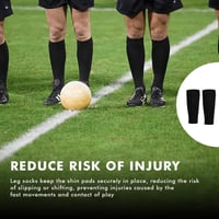 LERANXIN 6 db Futball Lábszárvédő Zokni, Csúszásmentes Tartó, Gyerek és Felnőtt, Fekete 4