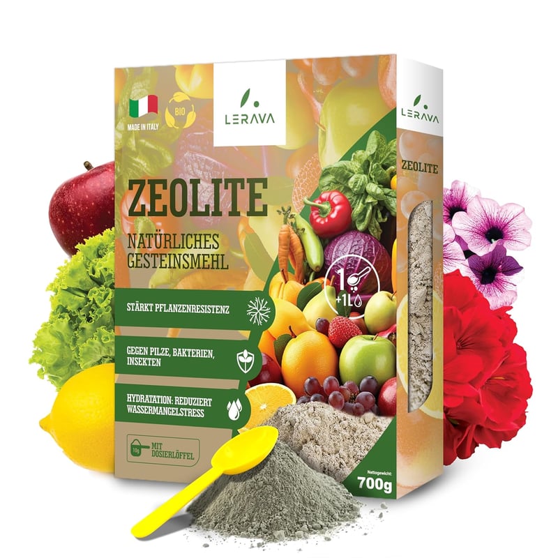 LERAVA Zeolite Powder 700g - Természetes Zeolit Növényekhez, Talajszerkezet Javítás